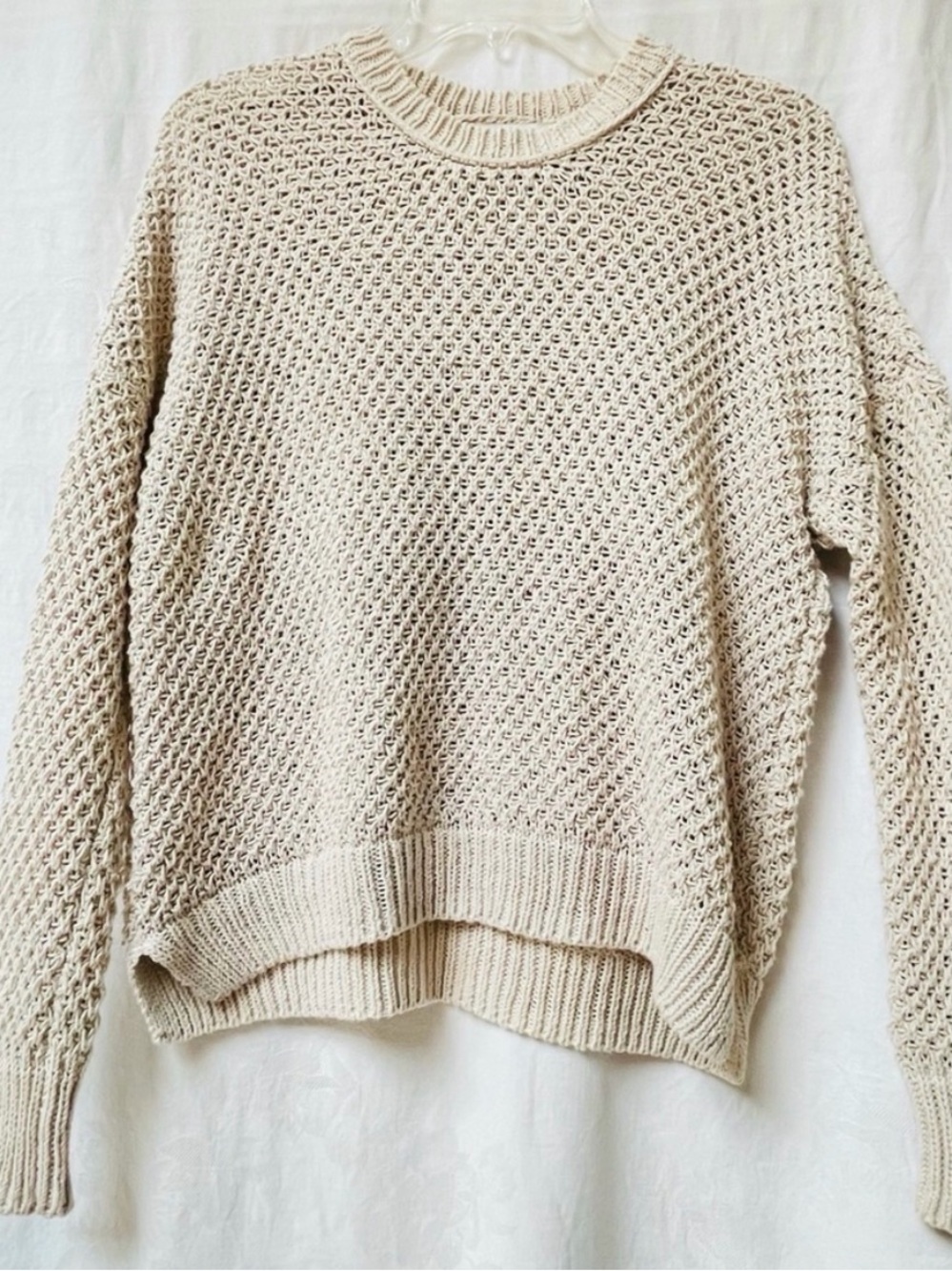 Madewell cream knit cotton size medium sweater